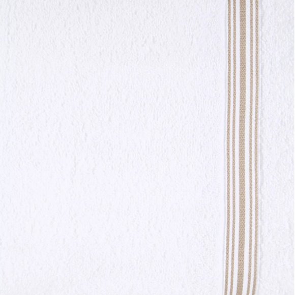 new Nestwell 100% Hygro Cotton 22x34" TUB MAT - WHITE w/ TAN Stripes - Picture 6 of 6